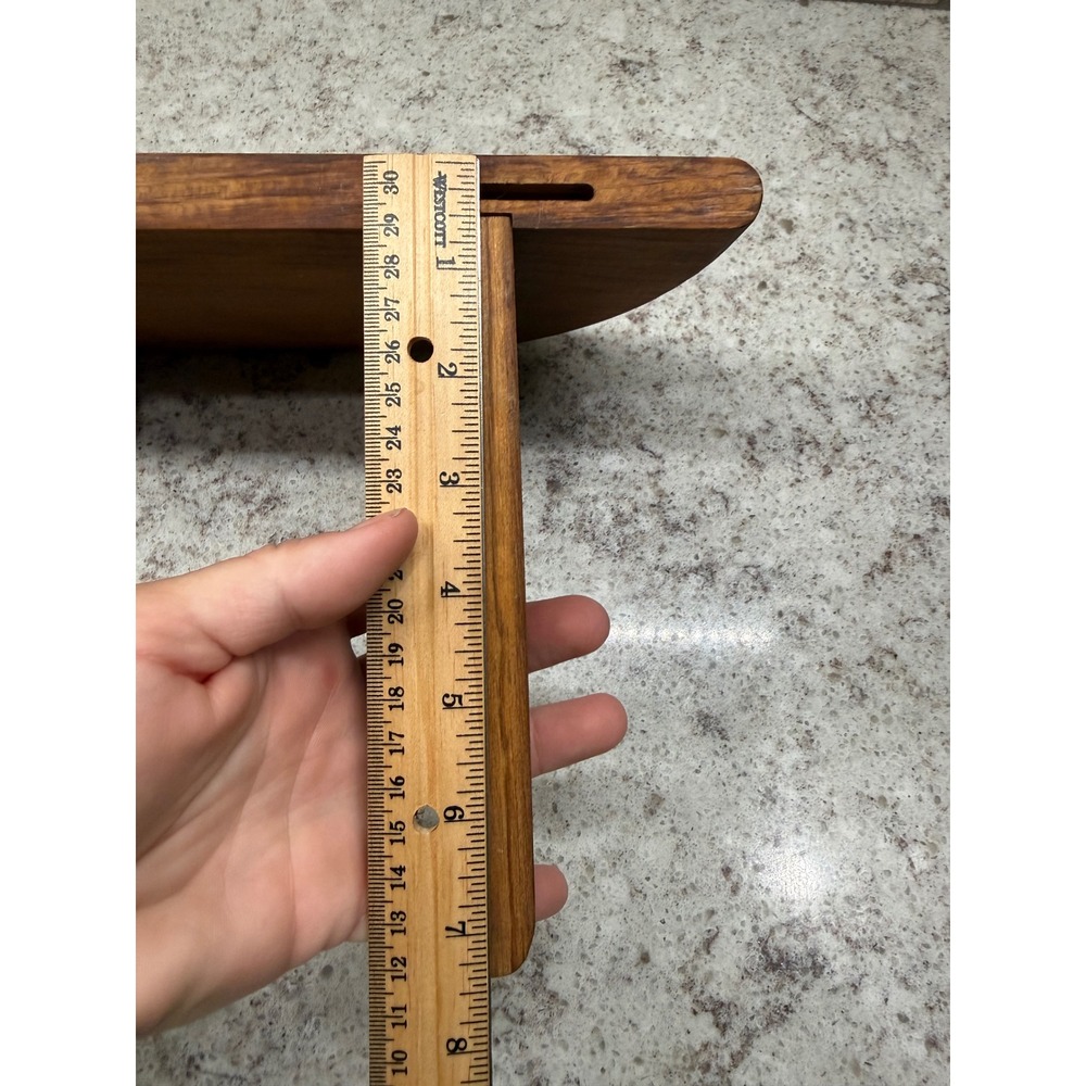 Vintage Mid Century Modern Solid Wood Wall Shelf Small Display plate Ledge - Picture 4 of 5
